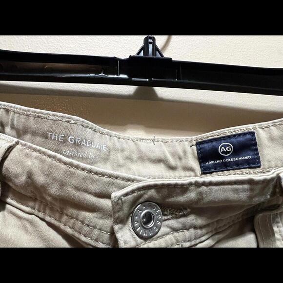 Adriano Goldschmied Pants Mens 34 Beige The Graduate Tailored Leg Suede Stretch - Picture 3 of 3